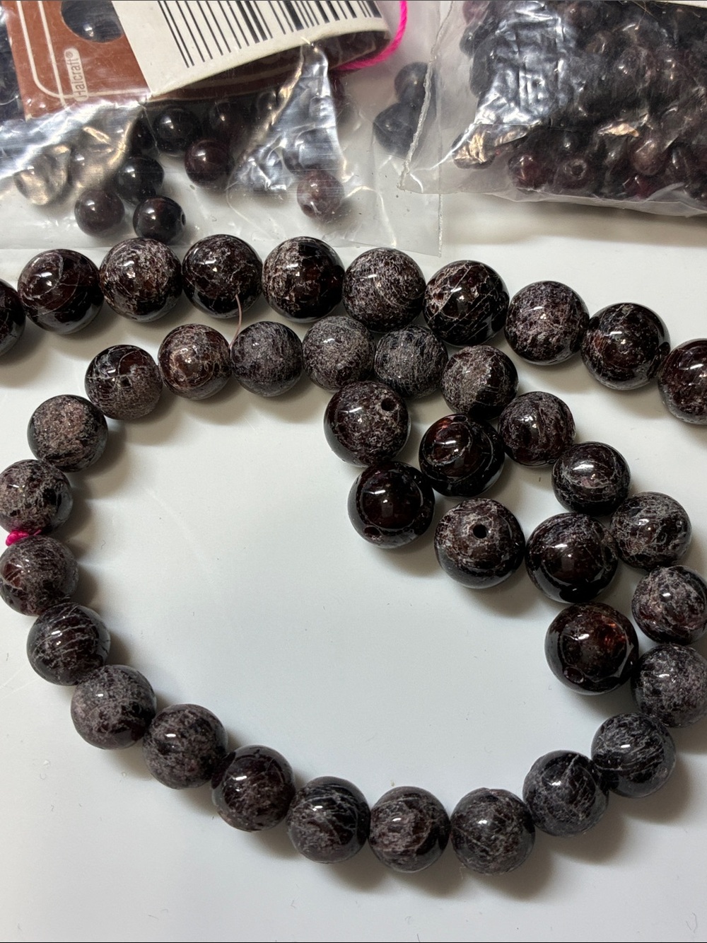 Lot of 2+ pounds of assorted gemstone Beads in Blue, Green, Pink, White, Brown - Picture 9 of 13